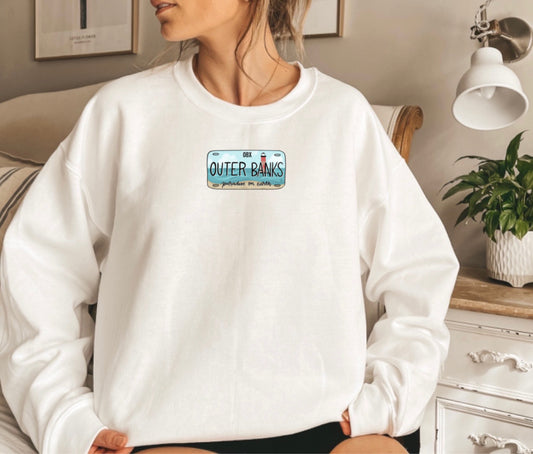 outerbanks license plate crewneck