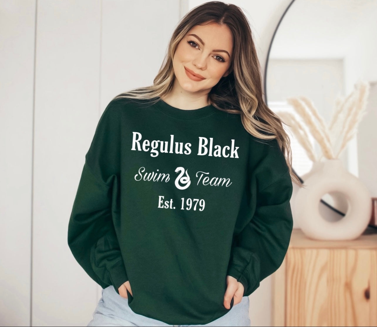 Regulus swim crewneck in green