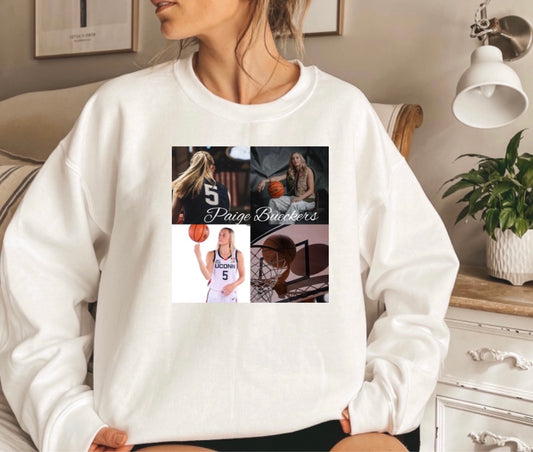 paige bueckers collage crewneck